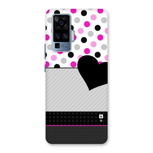 Heart Polka Stripes Back Case for Vivo X50 Pro