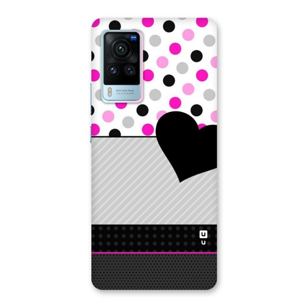 Heart Polka Stripes Back Case for Vivo X60 Pro