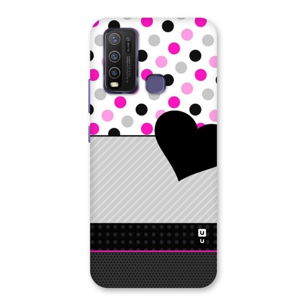 Heart Polka Stripes Back Case for Vivo Y30