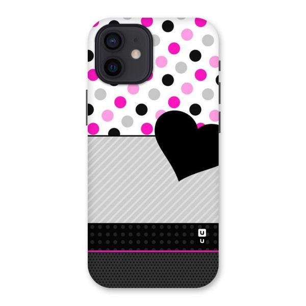 Heart Polka Stripes Back Case for iPhone 12