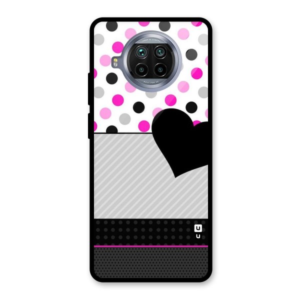 Heart Polka Stripes Glass Back Case for Mi 10i