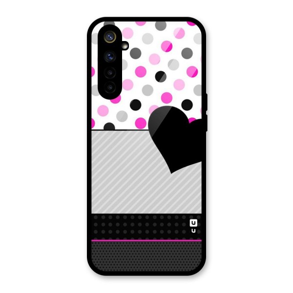 Heart Polka Stripes Glass Back Case for Realme 6