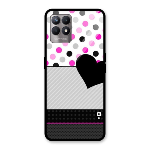 Heart Polka Stripes Glass Back Case for Realme 8i