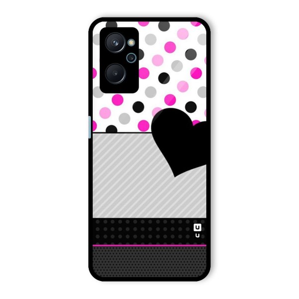 Heart Polka Stripes Glass Back Case for Realme 9i