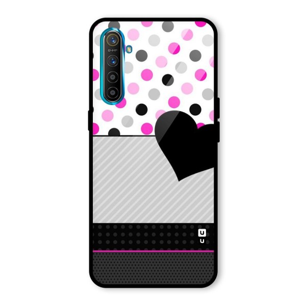 Heart Polka Stripes Glass Back Case for Realme XT