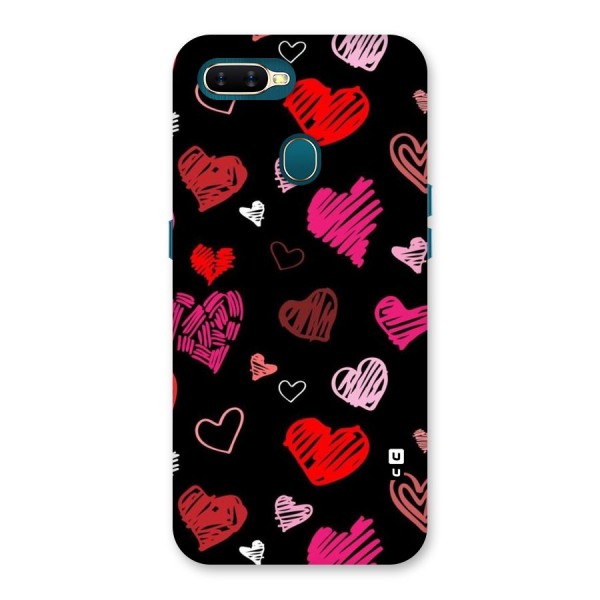 Hearts Art Pattern Back Case for Oppo A12