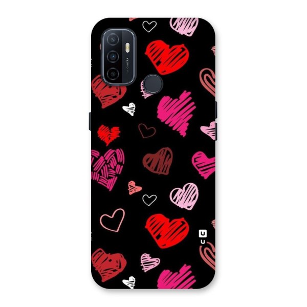 Hearts Art Pattern Back Case for Oppo A53