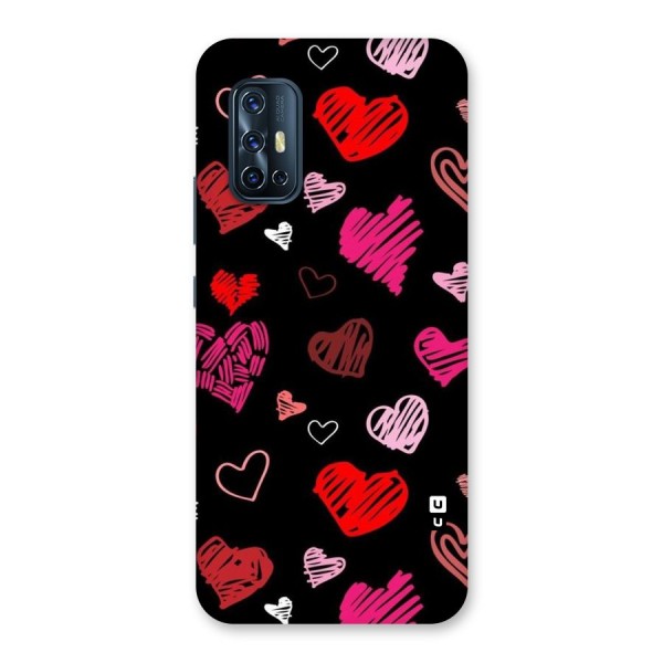 Hearts Art Pattern Back Case for Vivo V17