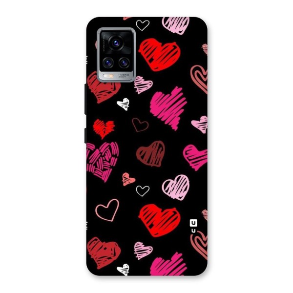 Hearts Art Pattern Back Case for Vivo V20 Pro