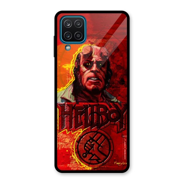 Hellboy Artwork Glass Back Case for Galaxy A12