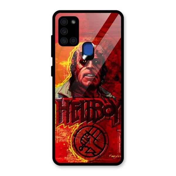 Hellboy Artwork Glass Back Case for Galaxy A21s