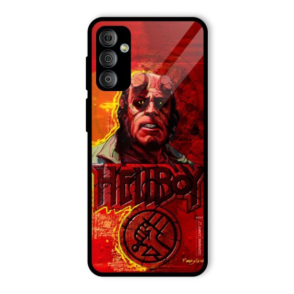 Hellboy Artwork Glass Back Case for Galaxy F23