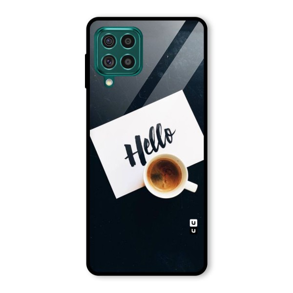 Hello Coffee Glass Back Case for Galaxy F62