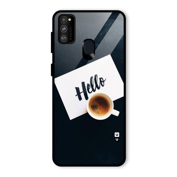 Hello Coffee Glass Back Case for Galaxy M21