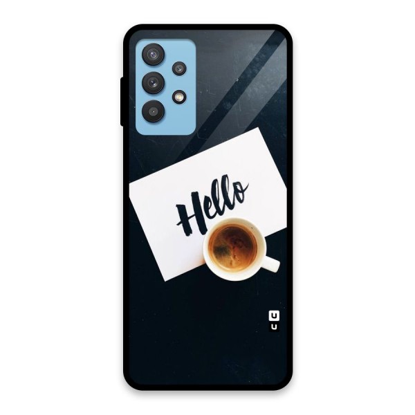 Hello Coffee Glass Back Case for Galaxy M32 5G