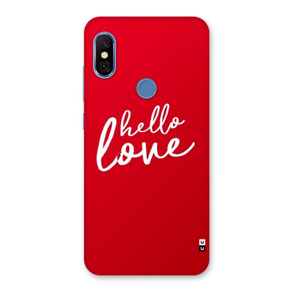 Hello Love Back Case for Redmi Note 6 Pro