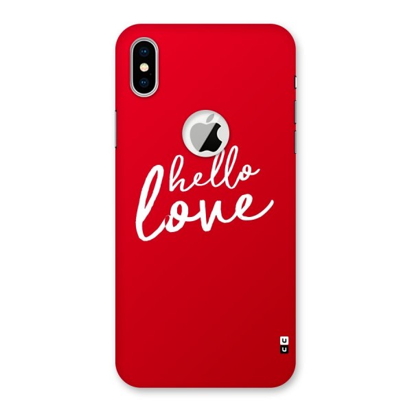 Hello Love Back Case for iPhone XS Logo Cut