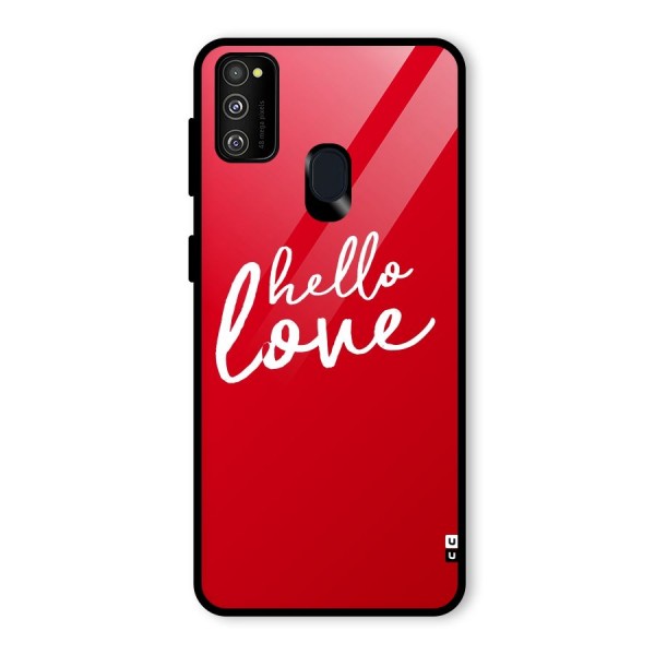 Hello Love Glass Back Case for Galaxy M21