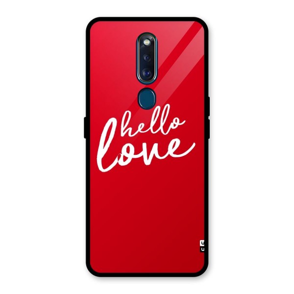 Hello Love Glass Back Case for Oppo F11 Pro