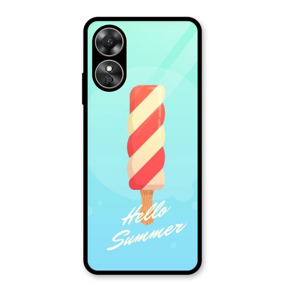 Hello Summer Glass Back Case for Oppo A17