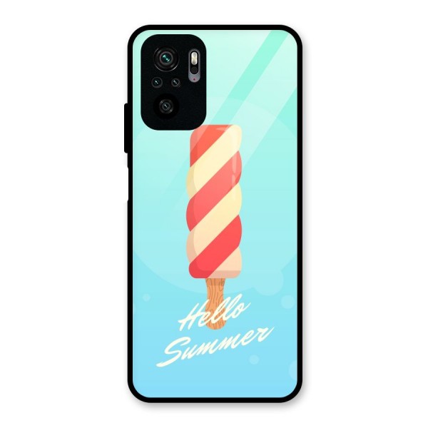 Hello Summer Glass Back Case for Redmi Note 10