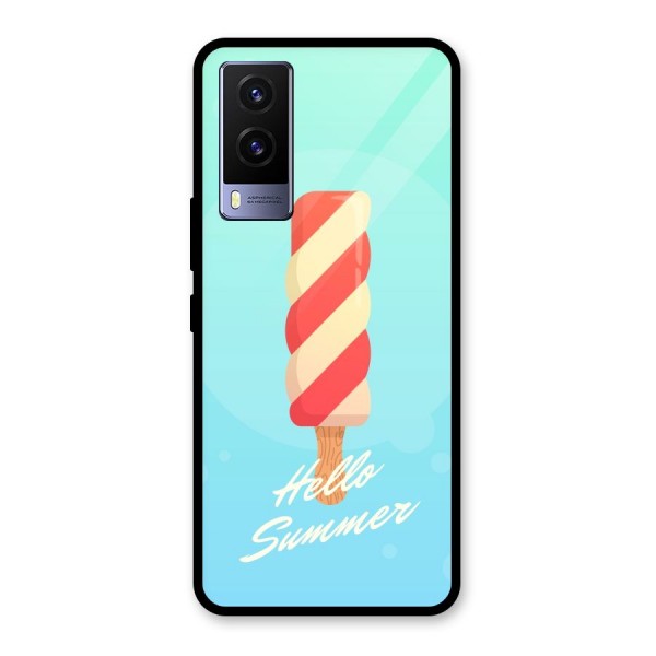 Hello Summer Glass Back Case for Vivo V21e 5G