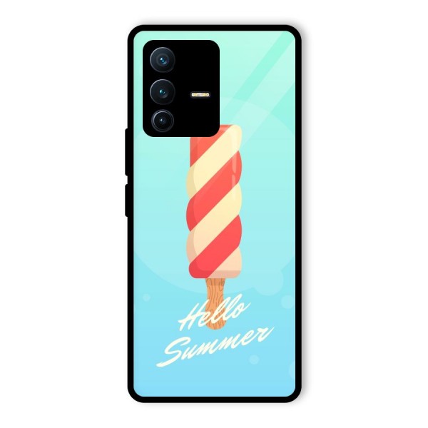 Hello Summer Glass Back Case for Vivo V23 Pro