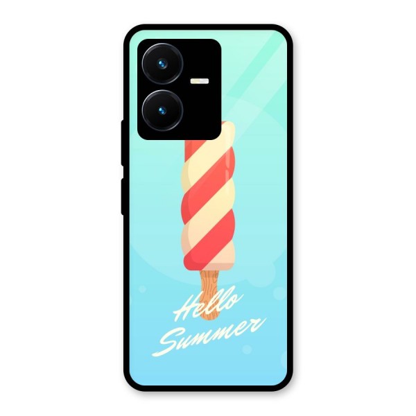 Hello Summer Glass Back Case for Vivo Y22