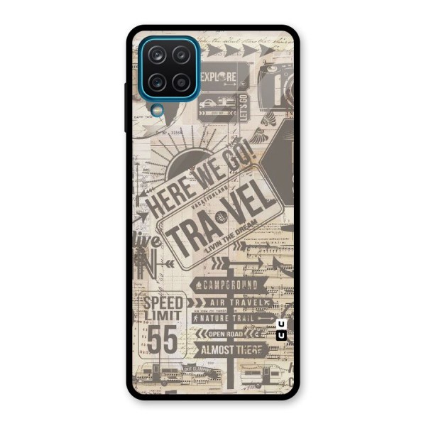 Here We Travel Glass Back Case for Galaxy A12