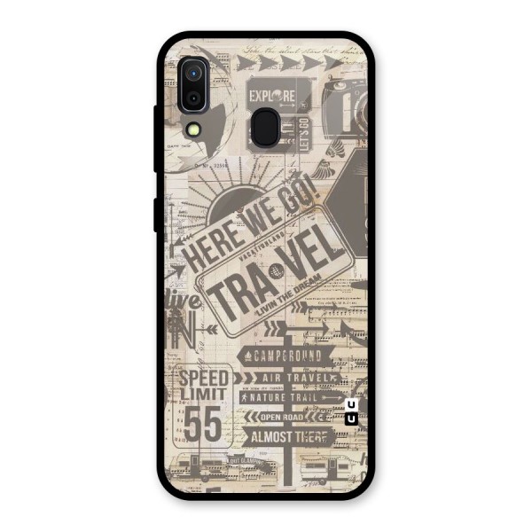 Here We Travel Glass Back Case for Galaxy A30