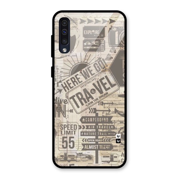 Here We Travel Glass Back Case for Galaxy A50