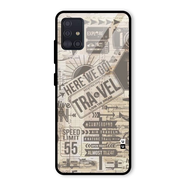 Here We Travel Glass Back Case for Galaxy A51