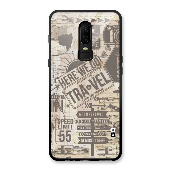 Here We Travel Glass Back Case for OnePlus 6