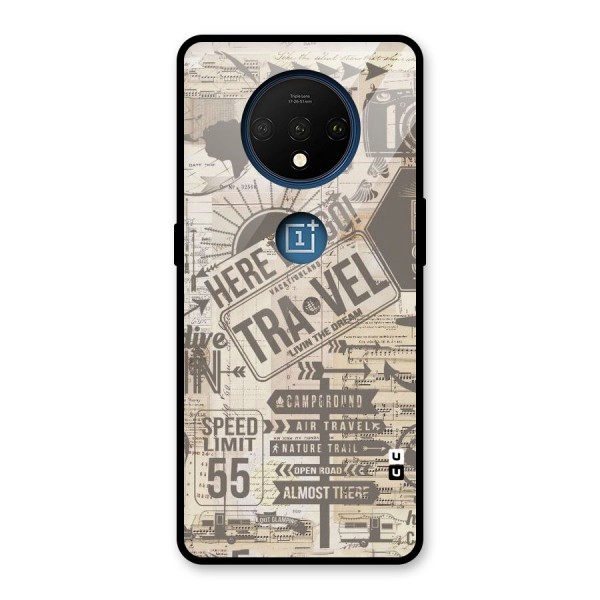 Here We Travel Glass Back Case for OnePlus 7T
