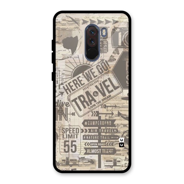 Here We Travel Glass Back Case for Poco F1