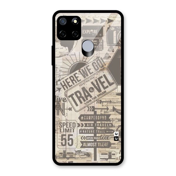 Here We Travel Glass Back Case for Realme C15