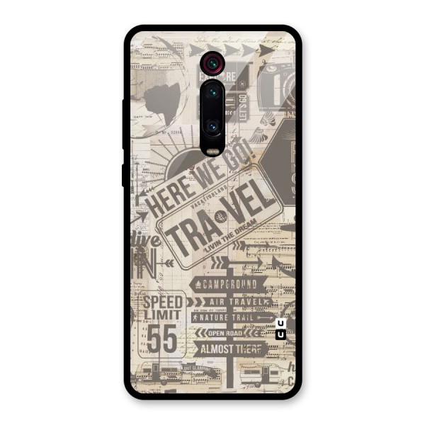 Here We Travel Glass Back Case for Redmi K20