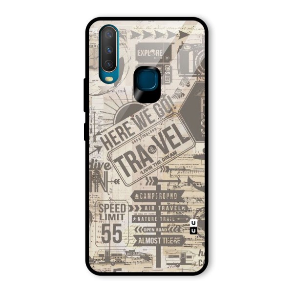 Here We Travel Glass Back Case for Vivo Y15