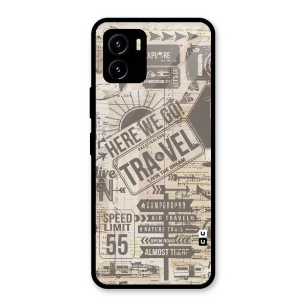 Here We Travel Glass Back Case for Vivo Y15s