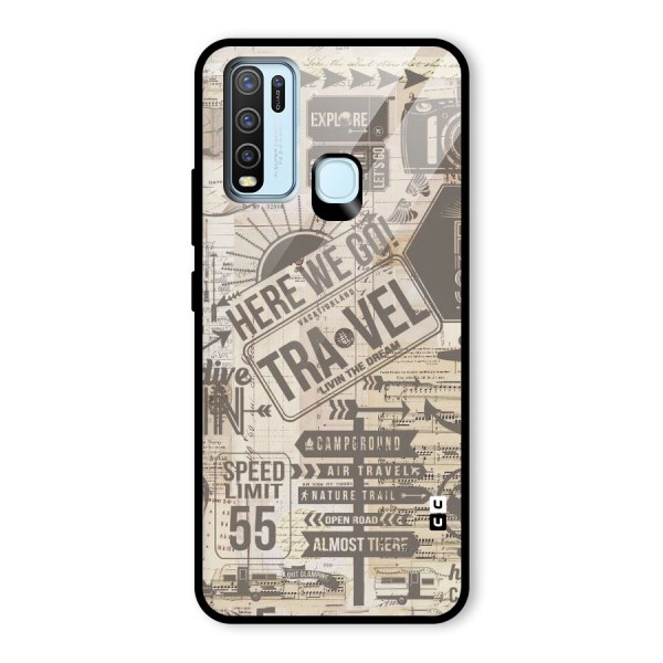 Here We Travel Glass Back Case for Vivo Y50