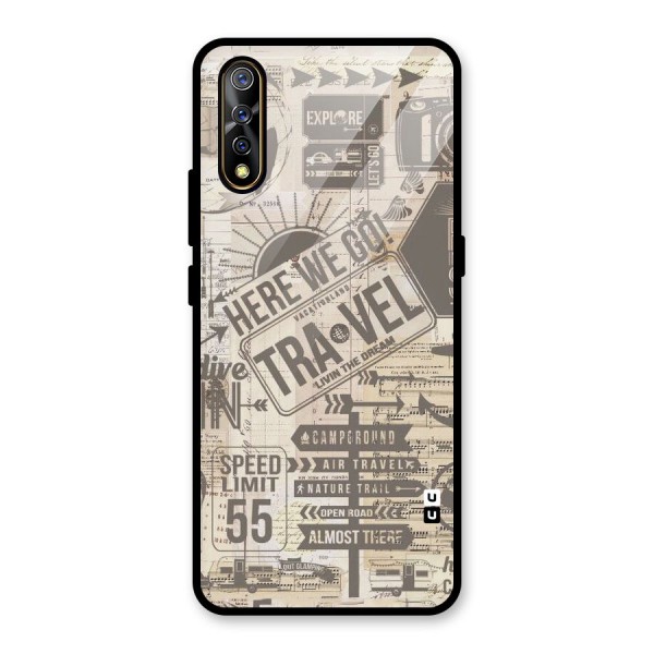 Here We Travel Glass Back Case for Vivo Z1x