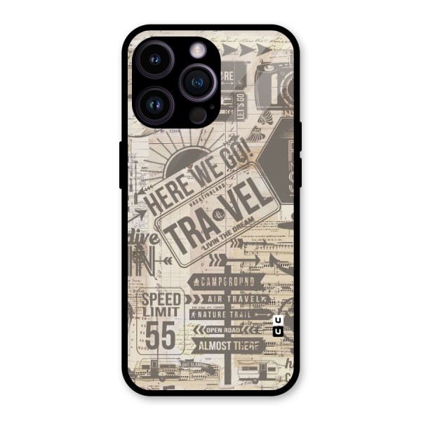 Here We Travel Glass Back Case for iPhone 14 Pro Max