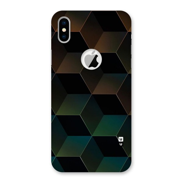 Hexagonal Design Back Case for iPhone XS Logo Cut