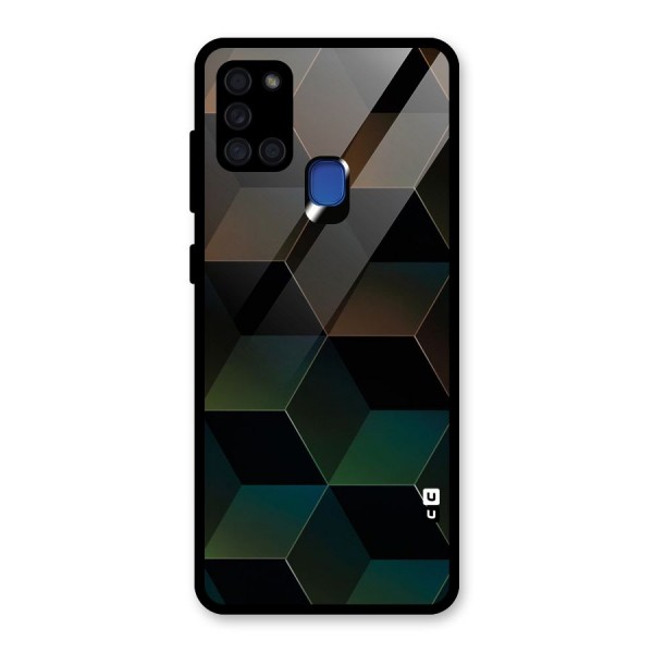 Hexagonal Design Glass Back Case for Galaxy A21s