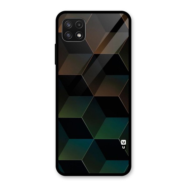 Hexagonal Design Glass Back Case for Galaxy A22 5G