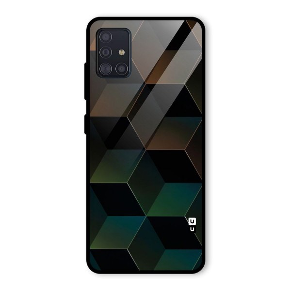 Hexagonal Design Glass Back Case for Galaxy A51