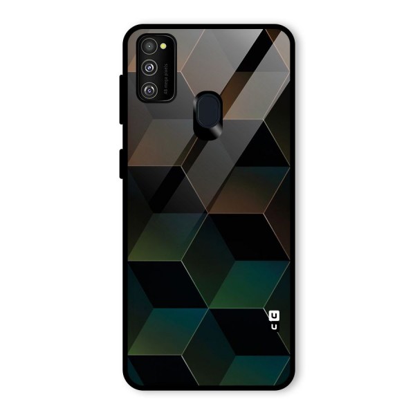 Hexagonal Design Glass Back Case for Galaxy M21