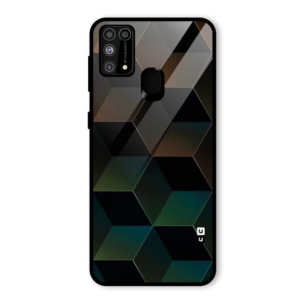 Hexagonal Design Glass Back Case for Galaxy M31