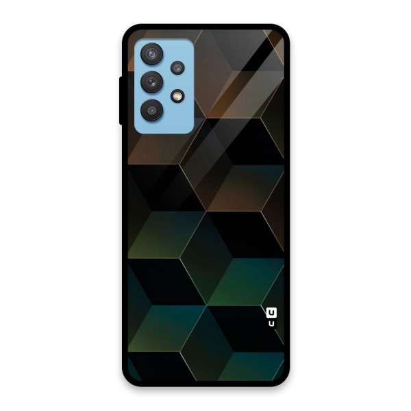 Hexagonal Design Glass Back Case for Galaxy M32 5G