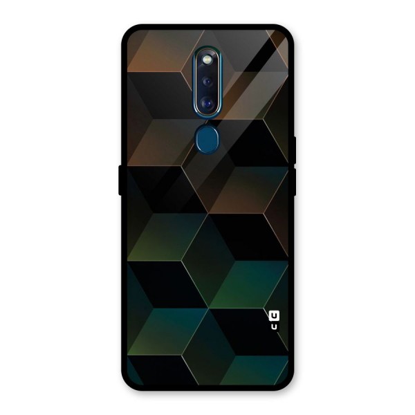 Hexagonal Design Glass Back Case for Oppo F11 Pro